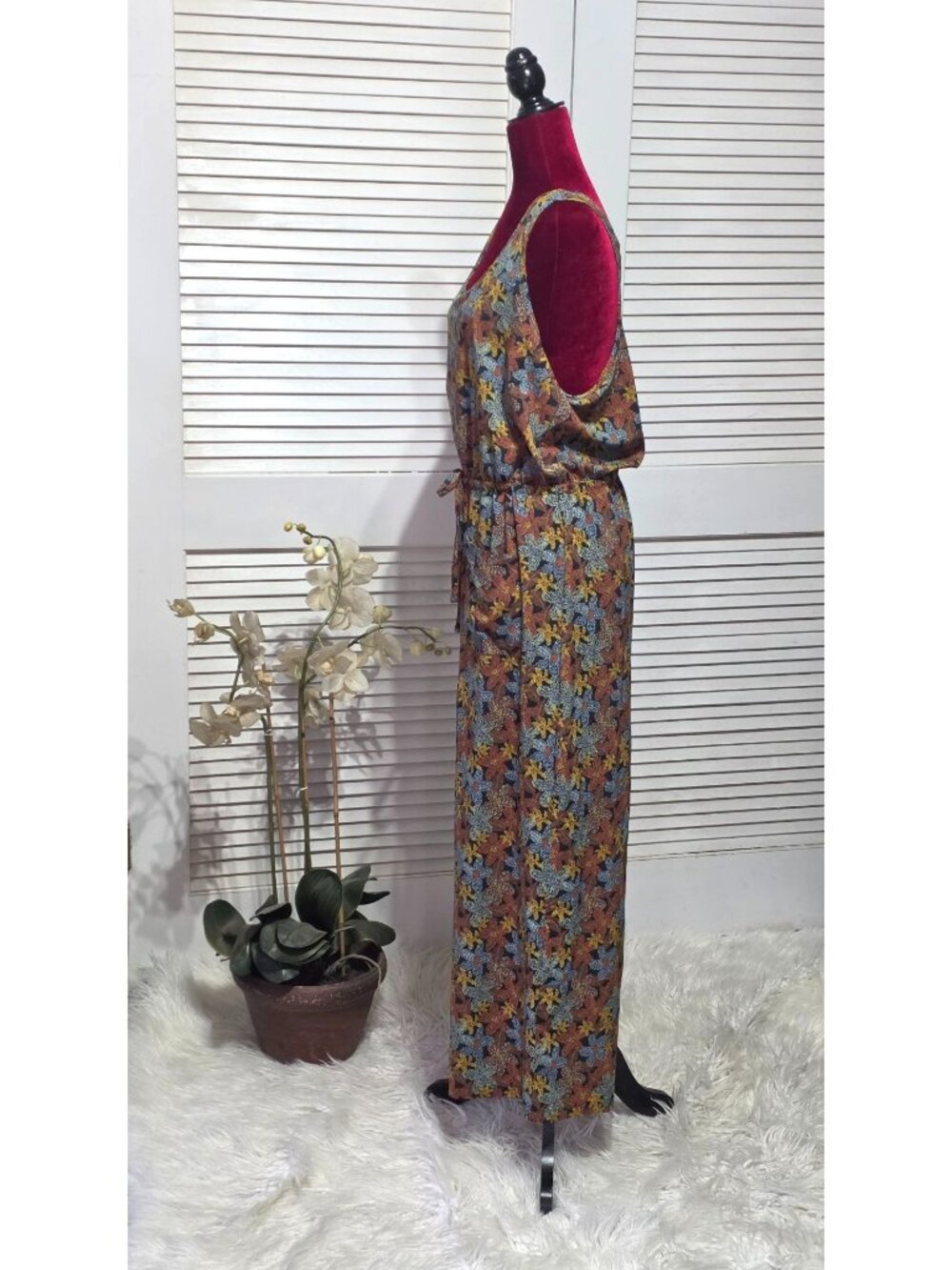 Toad & Co Women's Floral Boho Sleeveless Crusher Wide-Leg Jumpsuit SIze XL 3879 - Picture 4 of 14